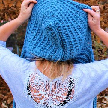 Winter Blues Hooded Scarf