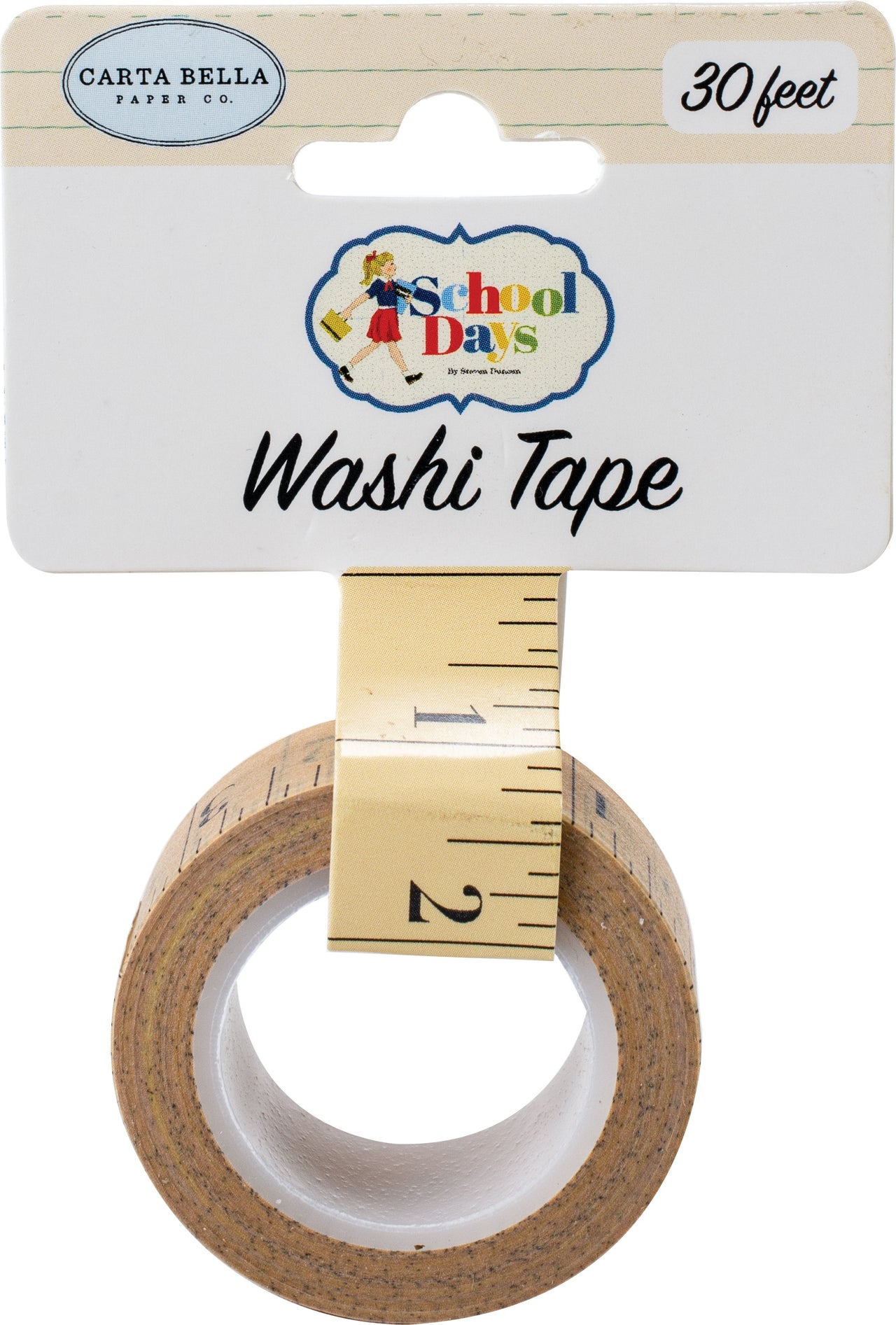 Echo Park Paper Carta Bella Farmhouse Market Washi Tape 30' - Ruler, School Days