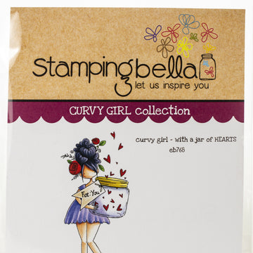 Stamping Bella Cling Stamps - Curvy Girl With A Jar Of Hearts