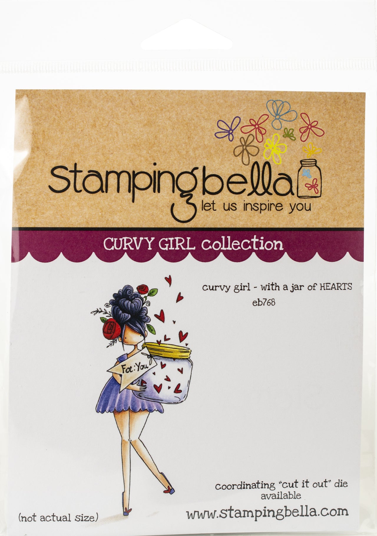 Stamping Bella Cling Stamps - Curvy Girl With A Jar Of Hearts
