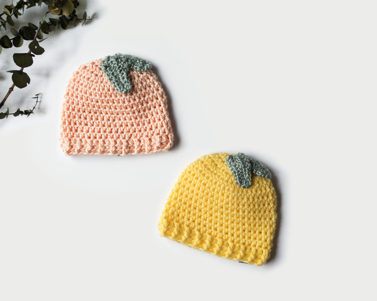 Lemon & Peach hats