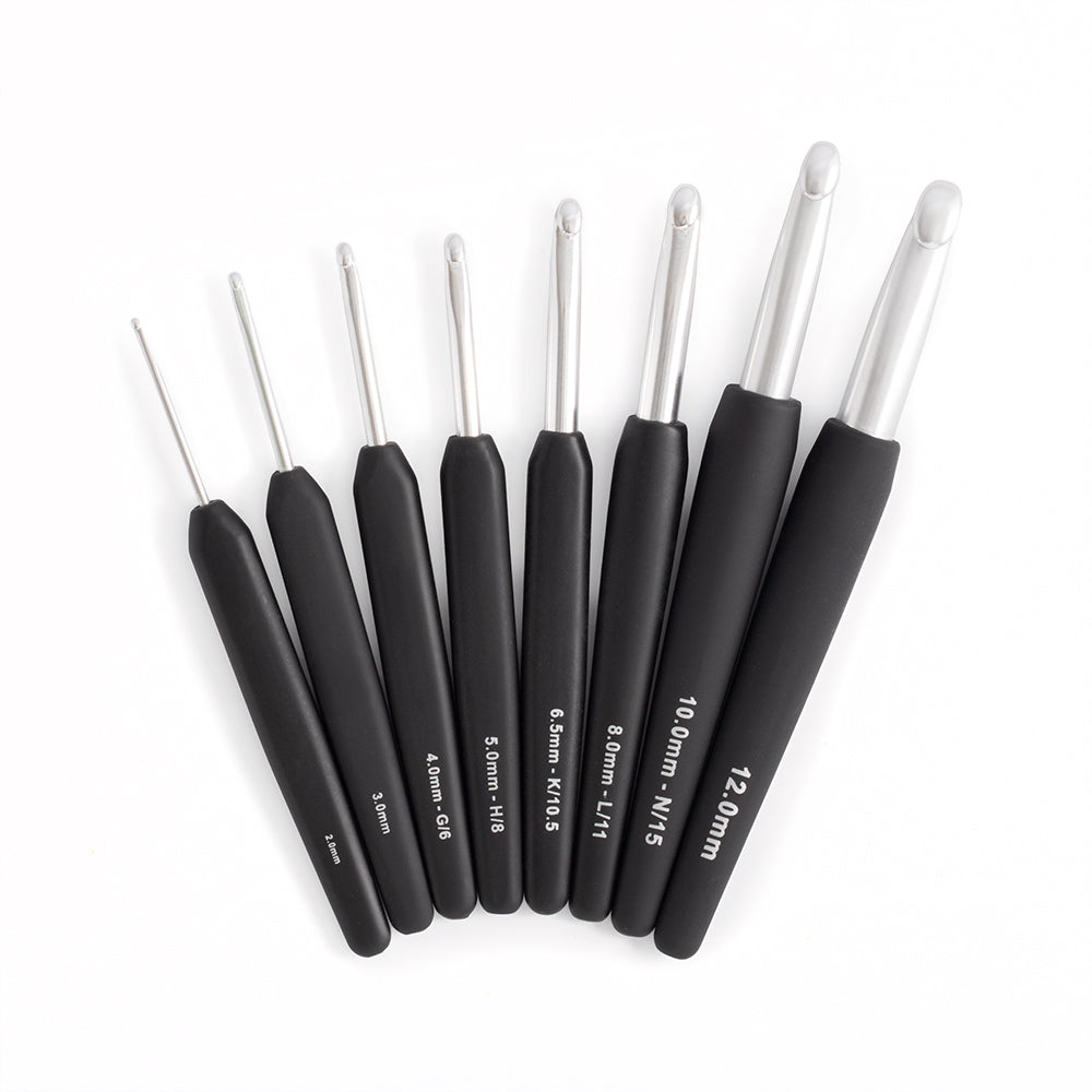 KnitPro Aluminium Soft-Grip Silver Crochet Hook