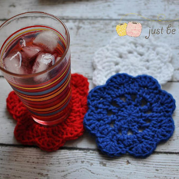 Just Be Happy Doily Coasters