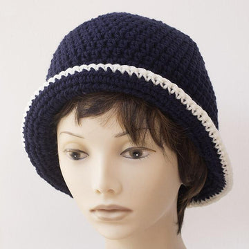 Two Color Flapper Cloche Hat