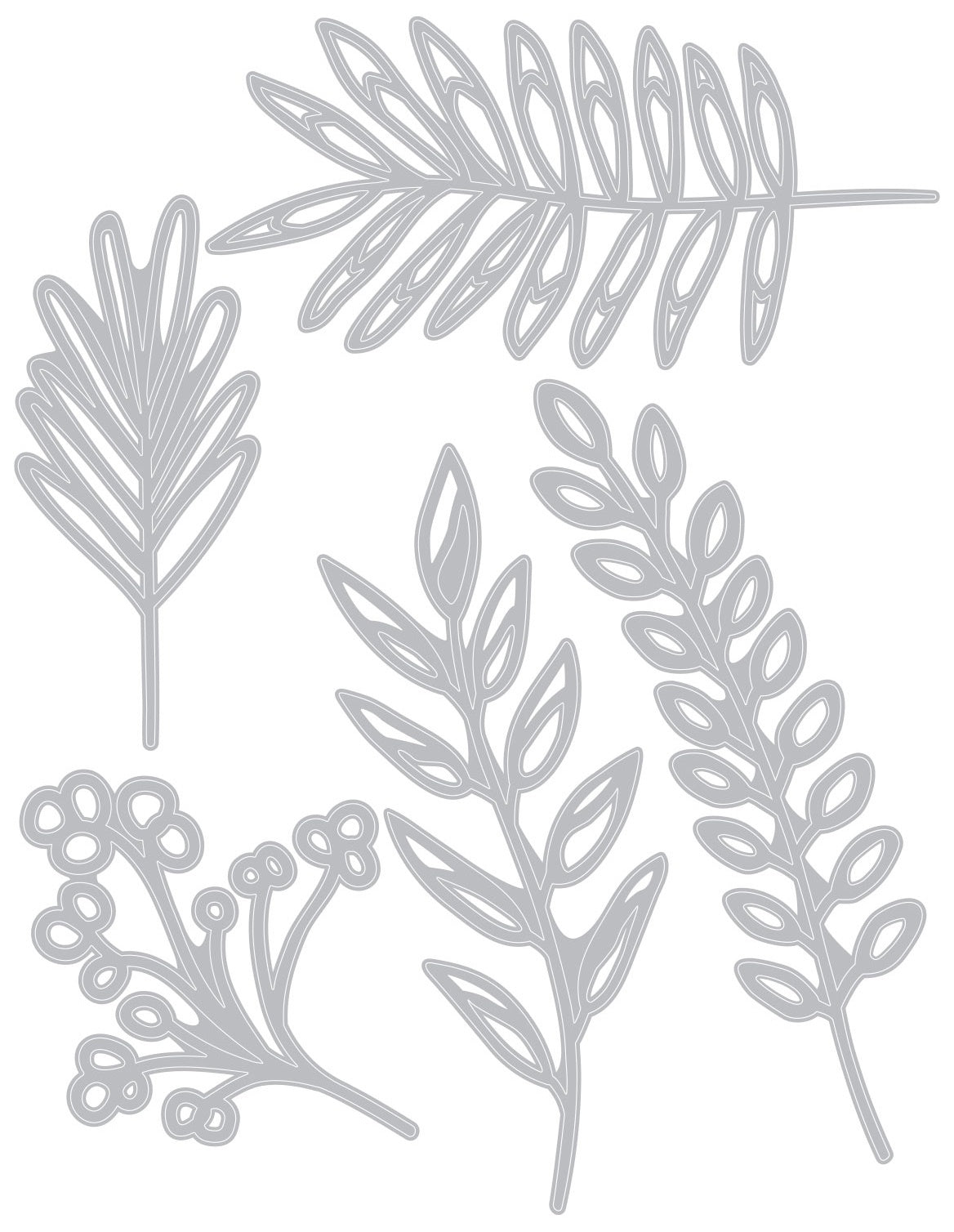 Sizzix Thinlits Dies By Sharon Drury 5/Pkg - Delicate Leaves