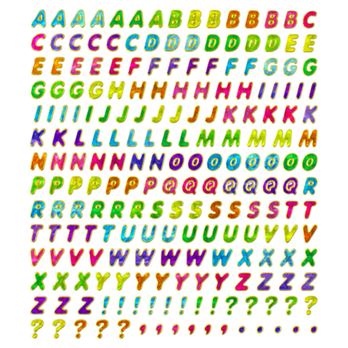 Tattoo King Sticker King Stickers - Rainbow Alphabet