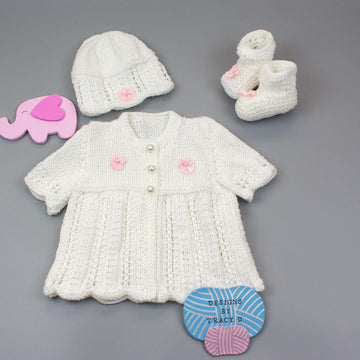 Keira Baby Cardigan, Hat & Booties knitting pattern