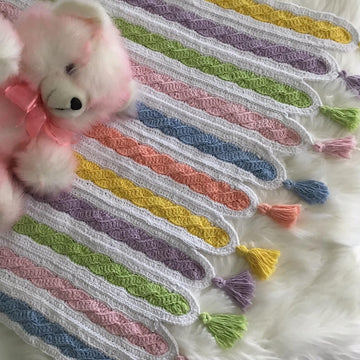 Cable Stripes Baby Blanket N 340