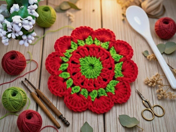 Round Motif/ CoasterCrochet Round Coaster Pattern with Video Tutorial, Granny Motif PDF, Easy Crochet Home Accessory