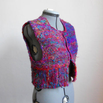Sari Silk Garter Stitch Vest