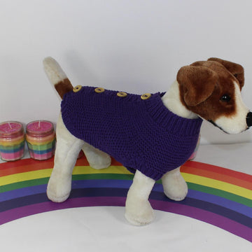 Back Button Up Garter Stitch Dog Coat