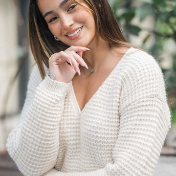 2311 V Neck Textured Sweater