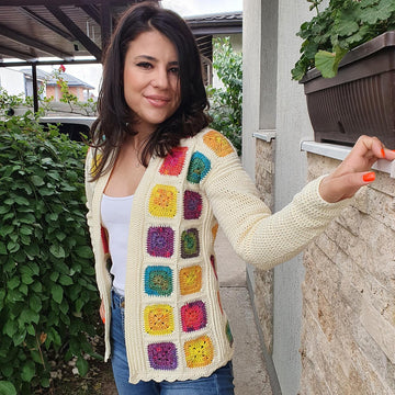 Jacket with granny squares