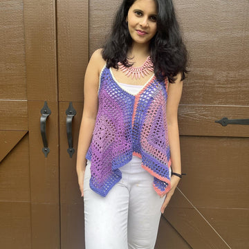 Square Charm Crochet Tank Top