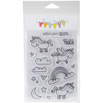 Jane's Doodles Clear Stamps 4"X6" - Unicorn