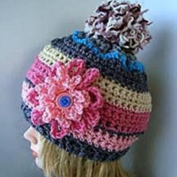 654 CROCHET TOUQUE, Neapolitan, baby to adult