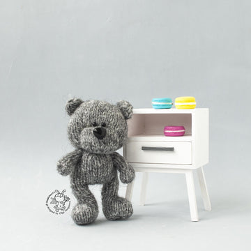 Mini Bear toy knitted flat