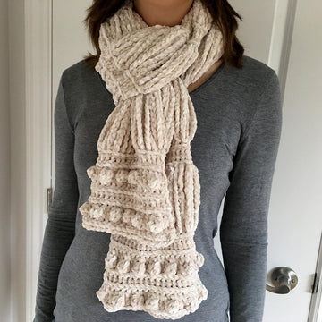 Womens Crochet Scarf Pattern: Velvety Clouds Scarf