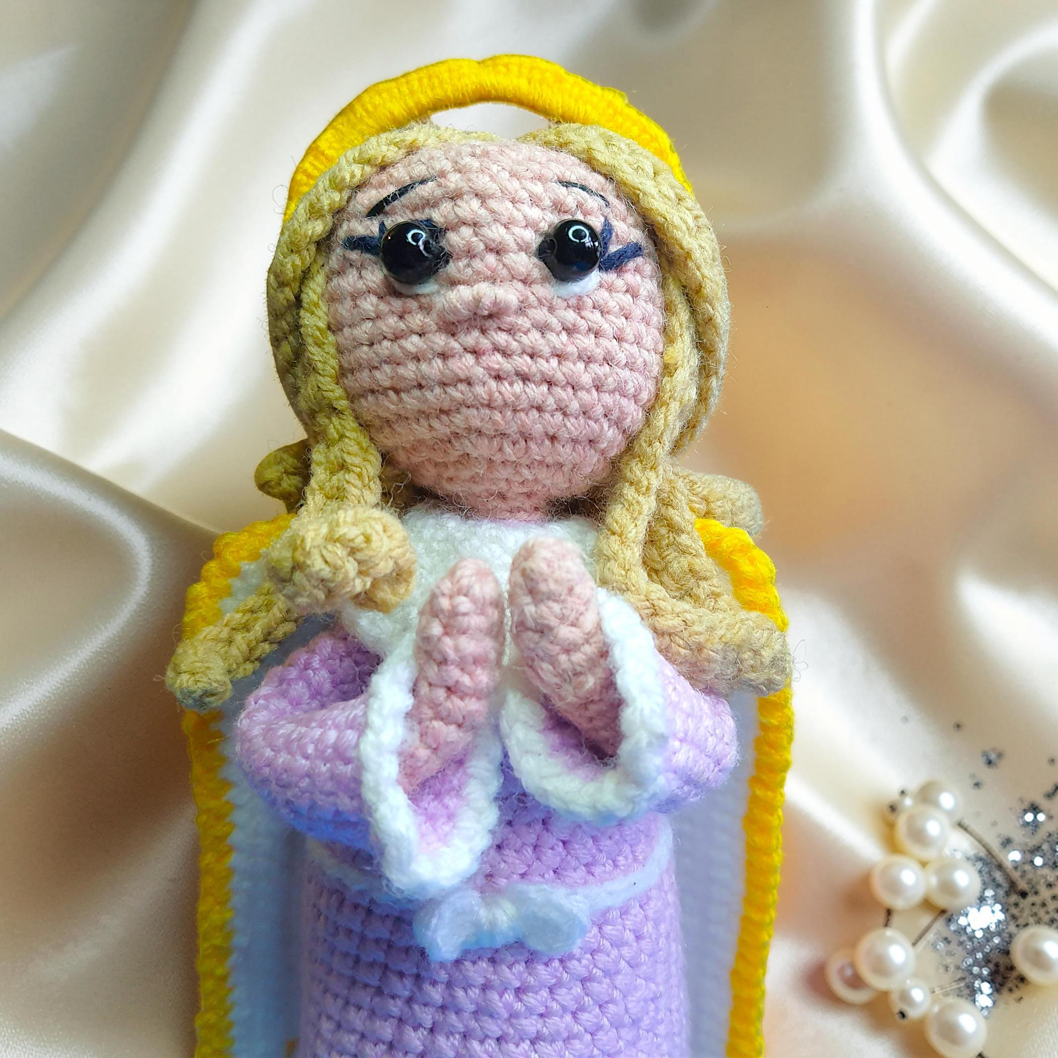 Christmas Guardian Angel Toy Crochet Pattern, Amigurumi Catholic, Baptism Pattern, 9 inch Angel