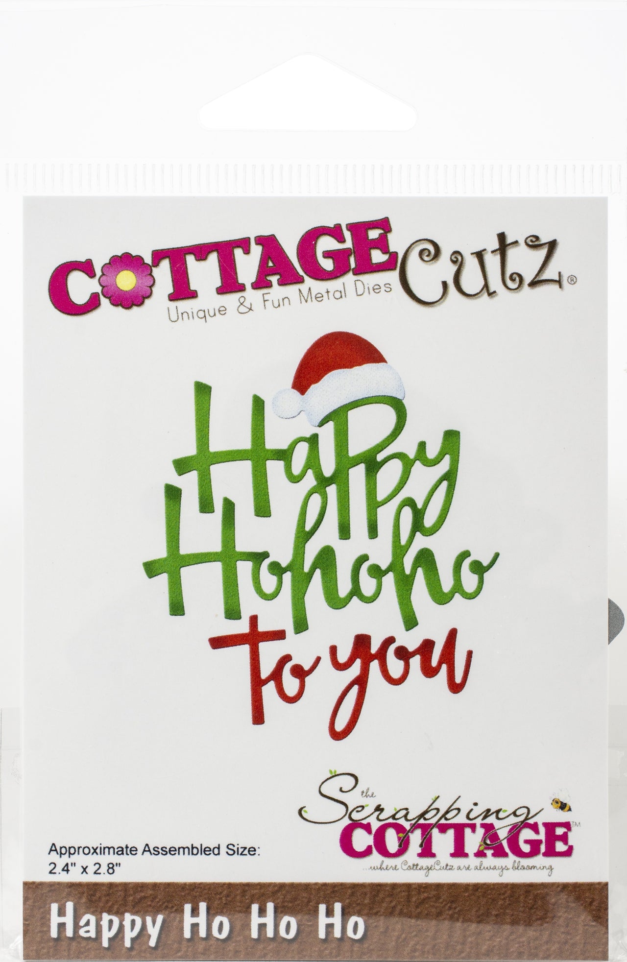 CottageCutz Dies - Happy Ho Ho Ho, 2.4"X2.8"