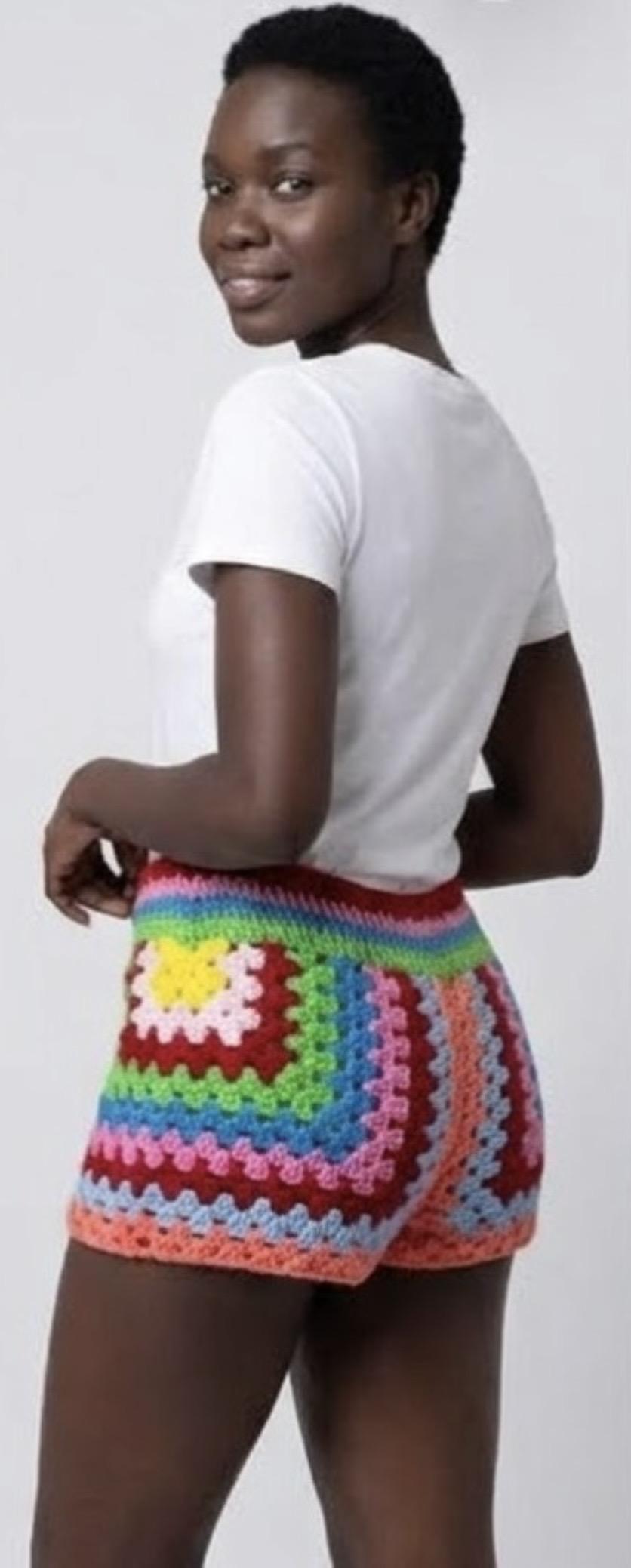 Asymmetric Crochet Shorts