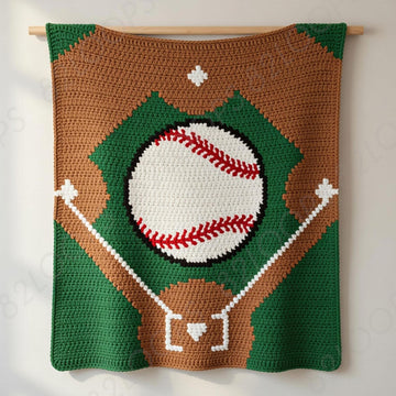 Baseball Baby Blanket SINGLE CROCHET Pattern
