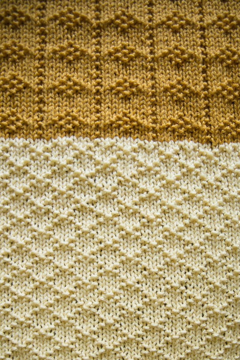Seed Stitch Diamonds Blanket