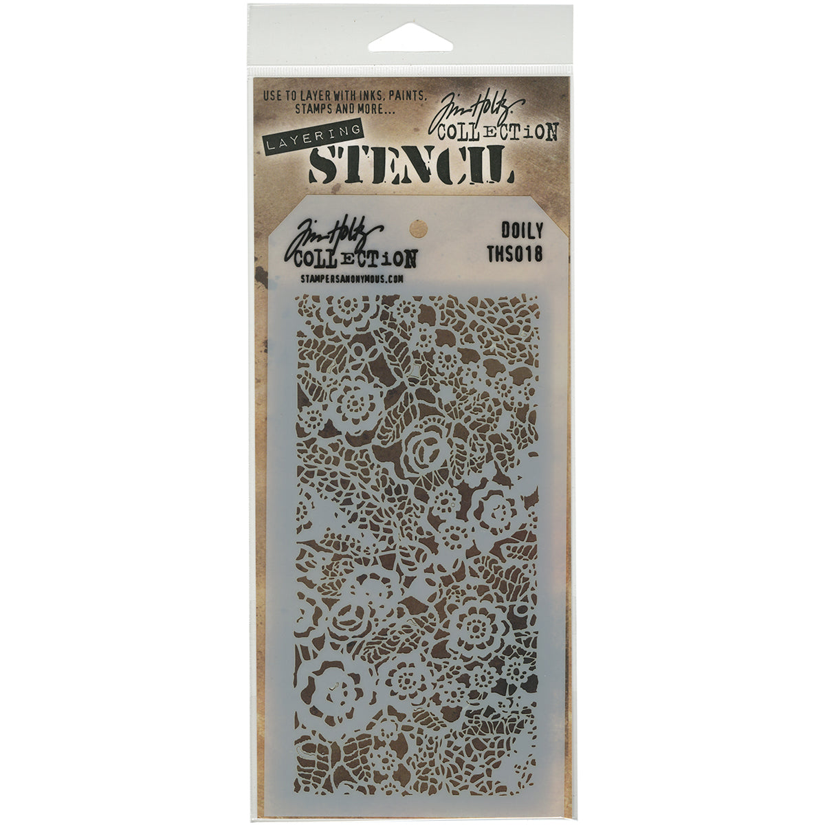 Stampers Anonymous Tim Holtz Layered Stencil 4.125"X8.5" - Doily