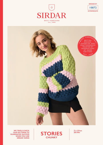 Stripes But Better Sweater in Sirdar Stories Chunky - 10872 - Downloadable PDF