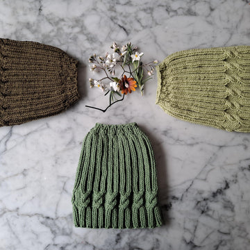 Simple Cable Messy Bun Hat