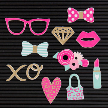 American Crafts DCWV Letterboard Icons 14/Pkg - Boss Lady/Office