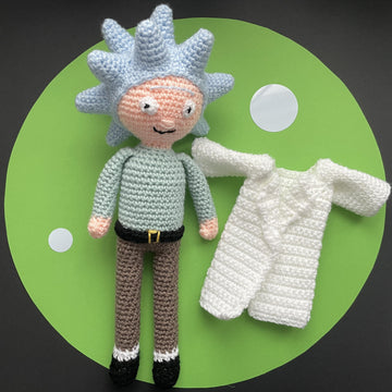 Scientist and Grandson amigurumi