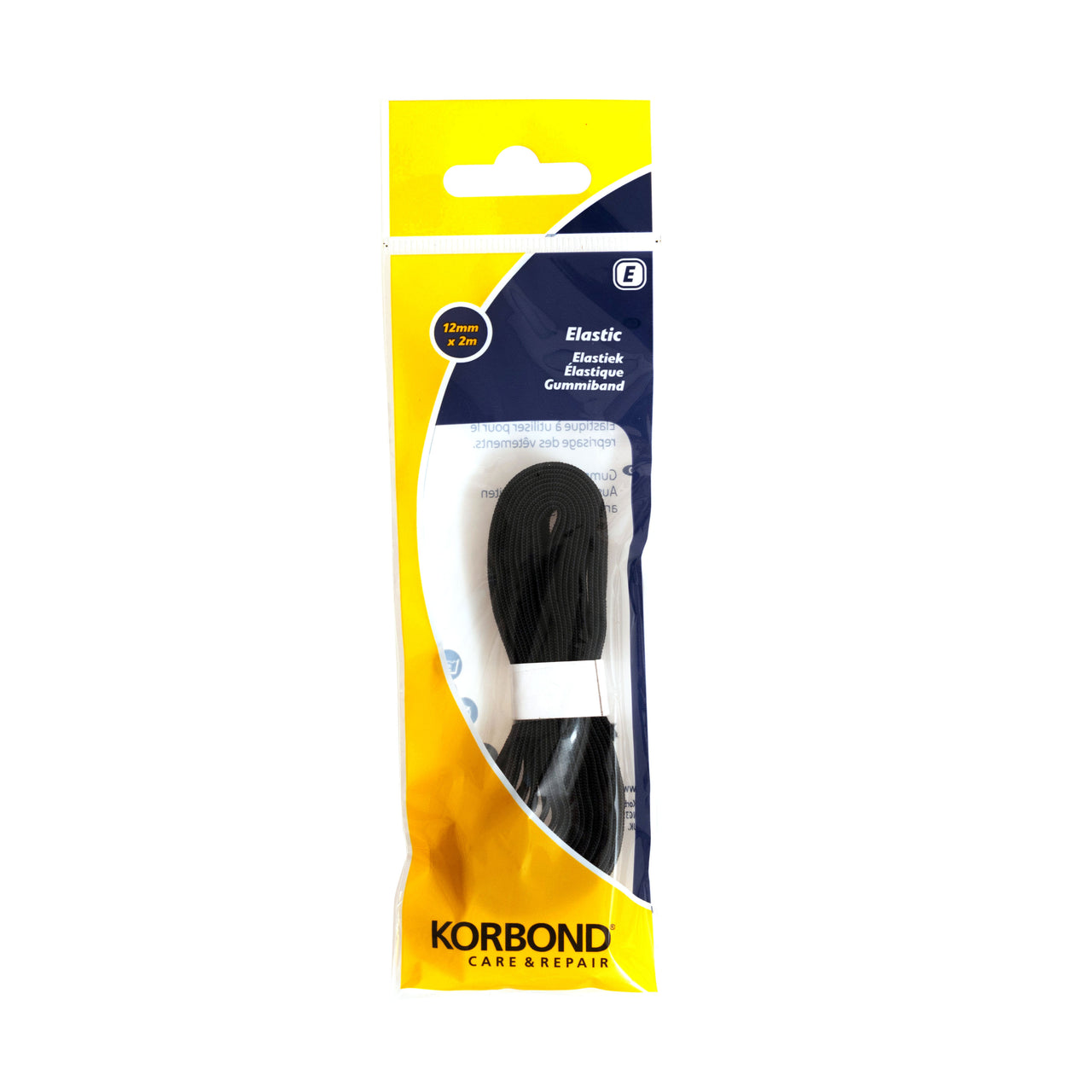 Korbond Elastic Black 12mm x 2m