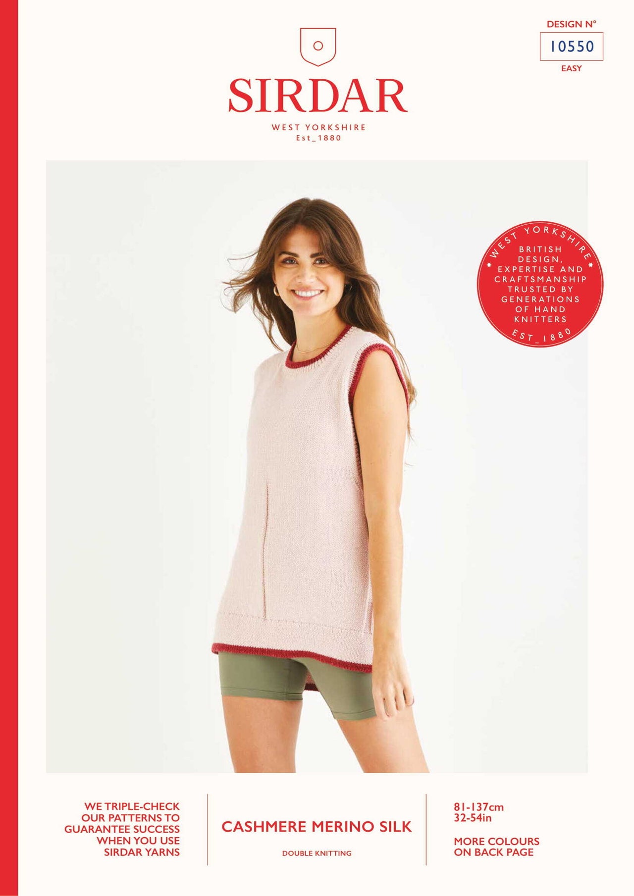 Swing Tipped Vest in Sirdar Cashmere Merino Silk - 10550 - Downloadable PDF