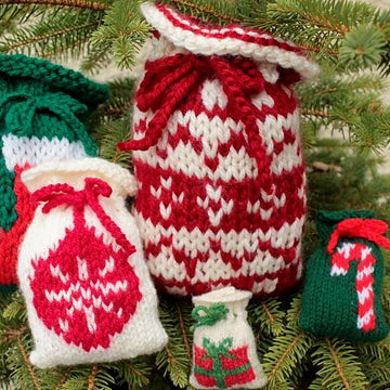27 Knitted Christmas Santa Sacks