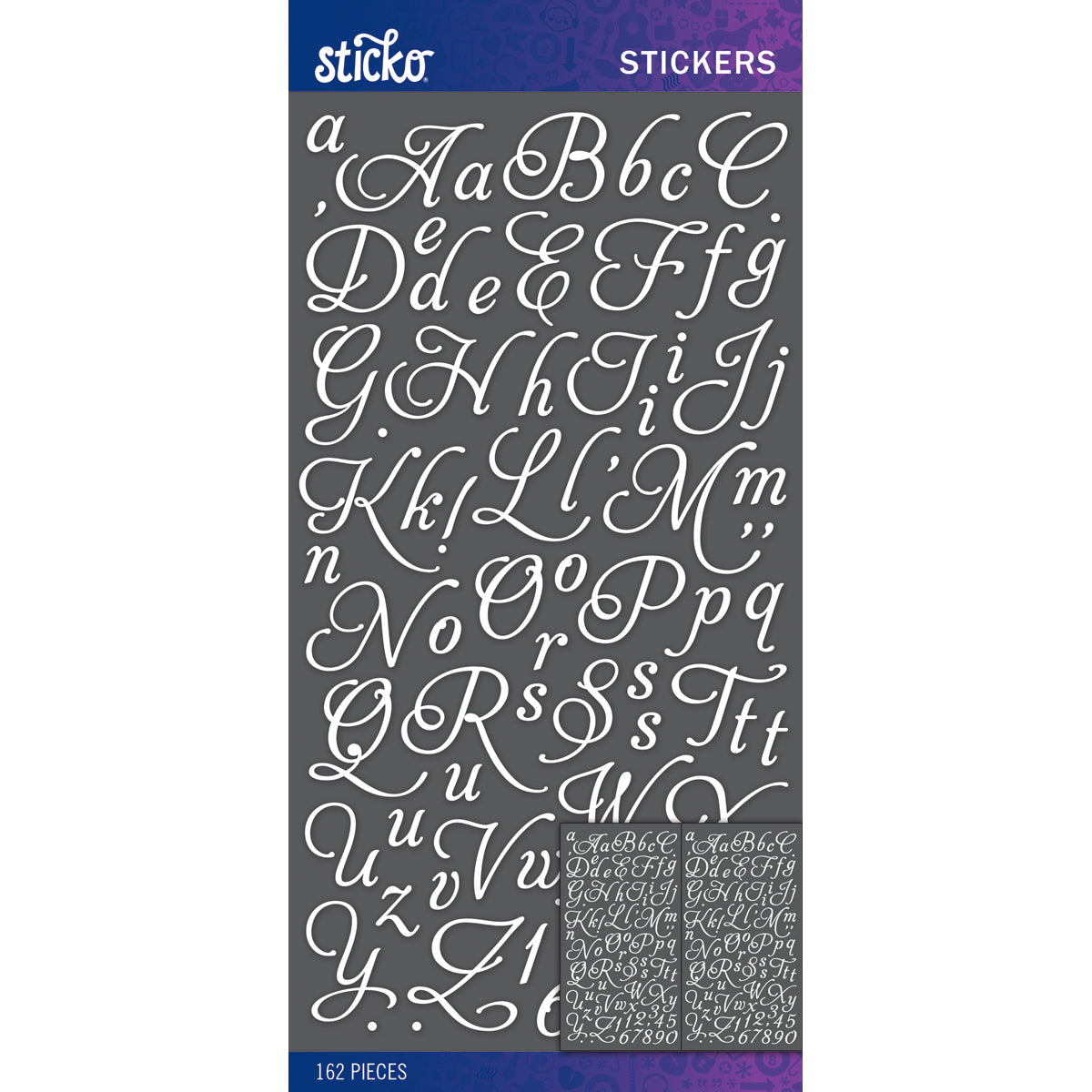 Sticko Alphabet Stickers - White Aphrodite Small