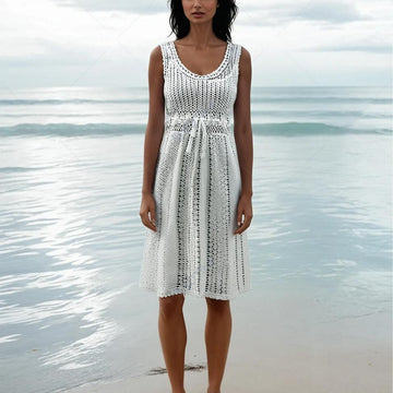Crochet Beach Cover-Up - Boho Sleeveless Dress