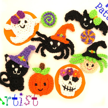 Halloween Set Crochet Applique