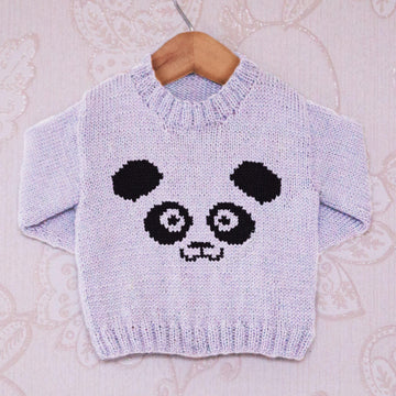 Intarsia - Panda Face Chart - Childrens Sweater