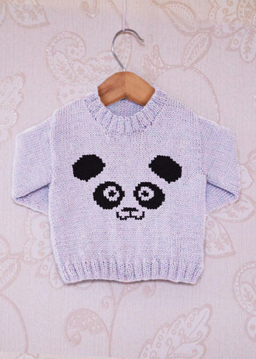 Intarsia - Panda Face Chart - Childrens Sweater