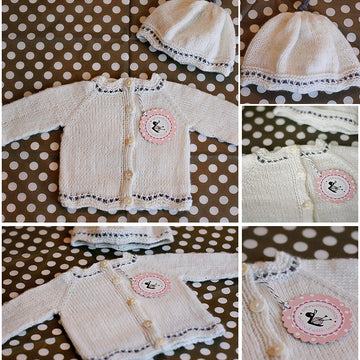Petit Nuage (Cashmere Cardigan and Baby Beanie)