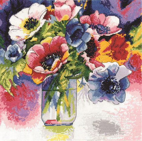 Design Works Anemones Cross Stitch Kit - 30.5cm x 30.5cm
