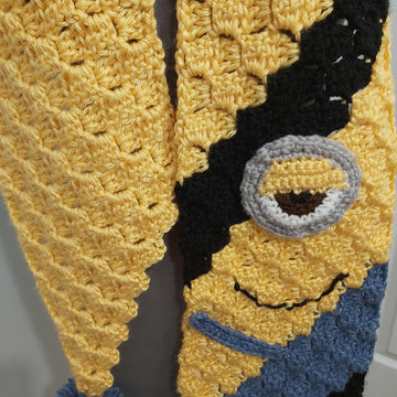 Yellow Blue Cartoon Scarf C2C