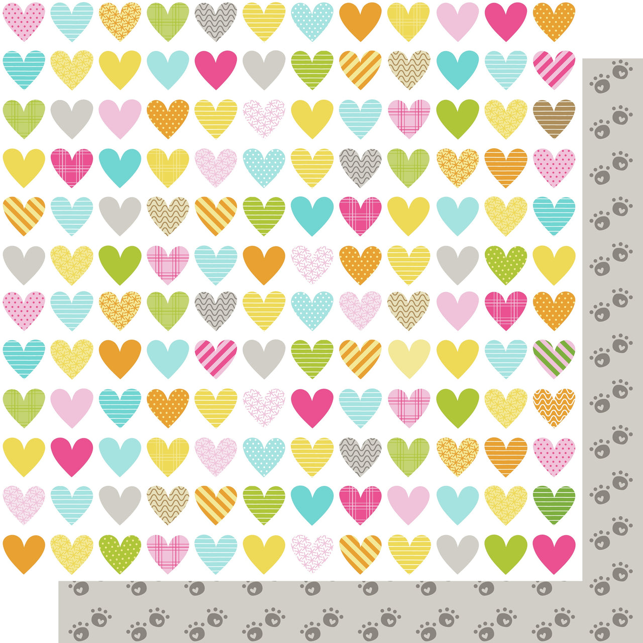 Doodlebug Bella Chloe Double-Sided Cardstock 12"X12" 25/Pkg - Heart Warmer