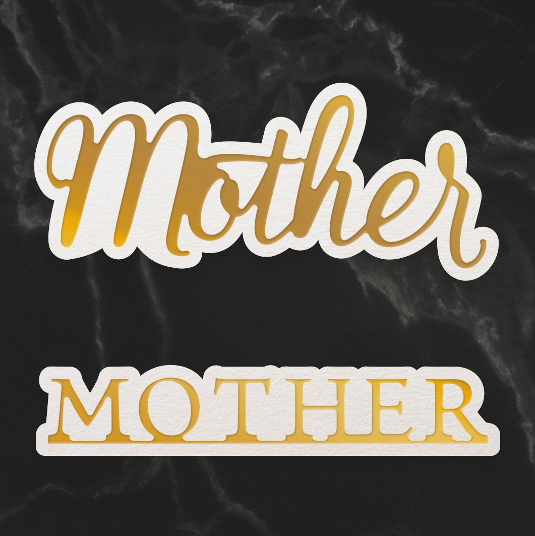 Artdeco Creations Couture Creations Sentiment Mini Dies 2/Pkg - Mother 1.9"X1.9"
