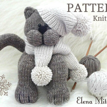 Knit Pattern Cat Animal Patterns Children Toy