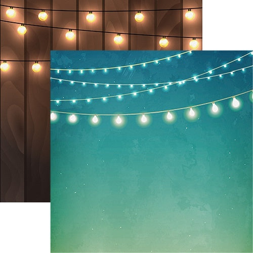 Reminisce Light It Up Double-Sided Cardstock 12"X12" 25/Pkg - String Of Lights