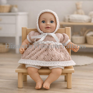 Angel Tulip Lace Set Knitting Pattern | P35 | Dolls Clothes | Elizabeth Primrose Patterns
