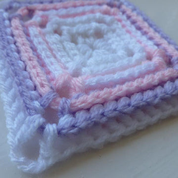 Crochet Granny Square Back Post Double Crochet Afghan Block Motif LD-0104