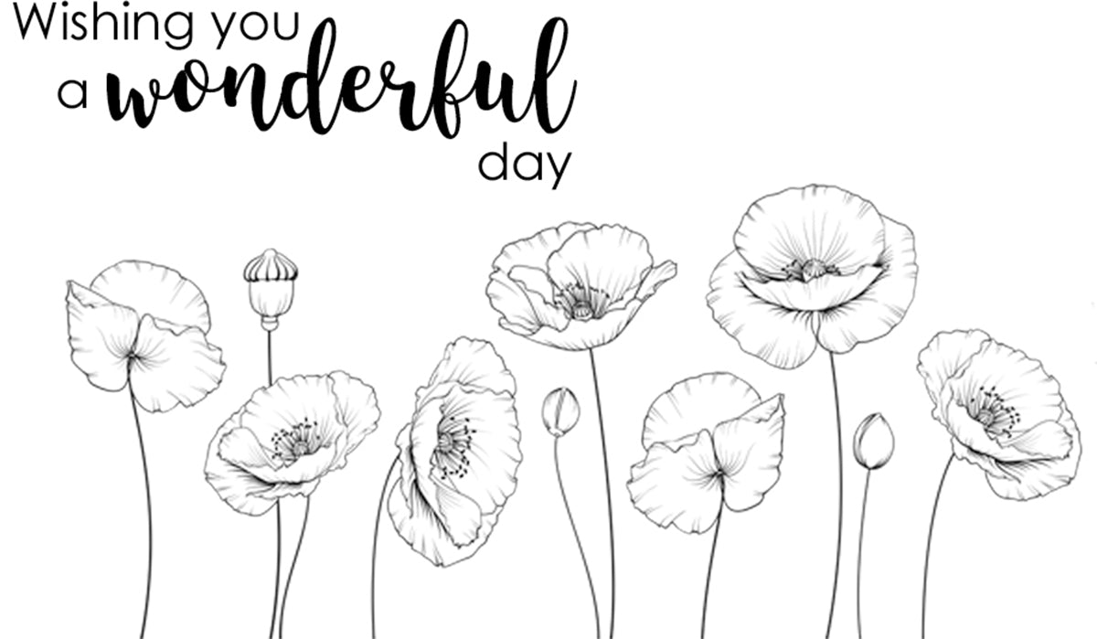 Paper Rose Cling Stamps - Poppies